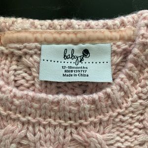 New Pink Short sleeve sweater 12-18months
